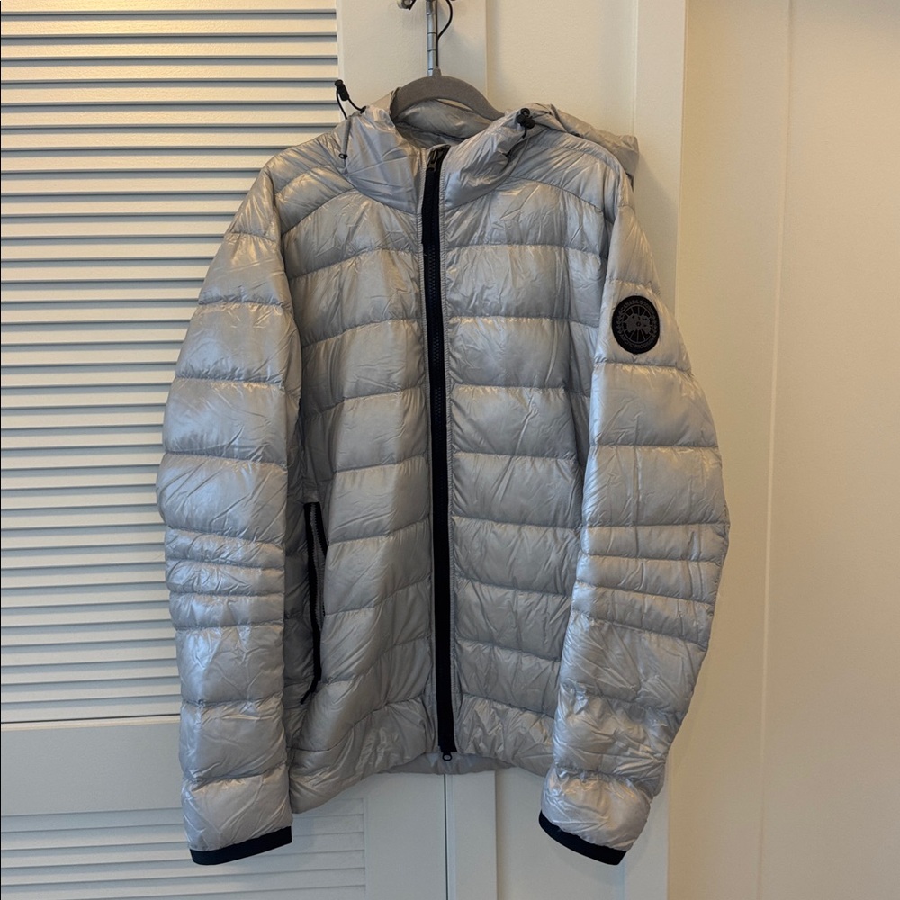 Canada Goose - Crofton Hoodie Black Label (Metallic Silver Puffer Jacket)